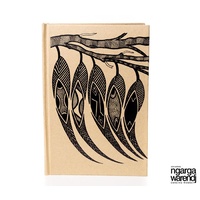 Dancing Wombat Aboriginal Art Lined & Blank A5 Journal  - Leaves