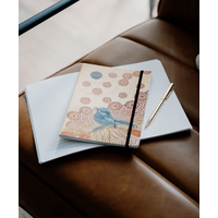 Koh Living Aboriginal Art A5 Ruled Journal with Wood Cover - The Blue Wren
