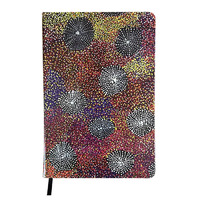Utopia Aboriginal Art PU Leather A5 Ruled Journal - Wild Orange