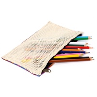 Better World Aboriginal Art Cotton Canvas/Mesh 1 Zip Pencil Case - Ngarrindjeri Country