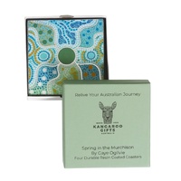 Nanda Girl Aboriginal Art Boxed Resin Coaster Set (4) - Spring in the Murchison