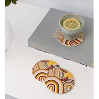 Koh Living Aboriginal Art Ceramic Coaster (Single) - Journeys in the Sun