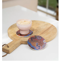 Koh Living Aboriginal Art Ceramic Coaster (Single) - Our Country