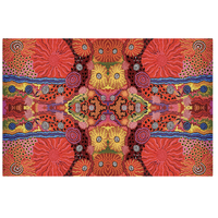 Better World Aboriginal Arts Aboriginal design Cotton Tablecloth (150cm x 230cm) - Family & Country
