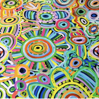 Better World Aboriginal Arts Luxe Organic Cotton-Satin Tablecloth (150cm x 230cm) - Ramindjeri