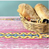 Better World Aboriginal Arts Luxe Organic Cotton-Satin Tablecloth (150cm x 230cm) - Kuntjanu