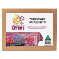 Warlukurlangu Arts Aboriginal design Tablecloth - Green Budgerigar Dreaming