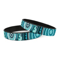 NAIDOC 2026 [Teal] - Dezigna Aboriginal Art Silicone SINGLE  Wristband - 50 Years of Deadly