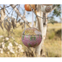 Ampilatwatja Aboriginal Art  Xmas Bauble Tin - Bush Medicine Plants
