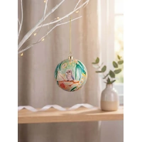 Laughter Among The Blooms [Kookaburra] GIFBOXED Xmas Bauble  (8cm) - KOH Living Aboriginal Art