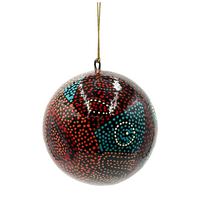 Better World Aboriginal Art Lacquered Xmas Ball Decoration - 777Seven Sisters