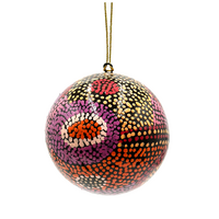 Better World Aboriginal Art Lacquered Xmas Ball Decoration 902- Seven Sisters