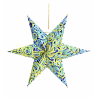 Better World Aboriginal Art Xmas Handmade Paper Star - Ngarrindjeri Country