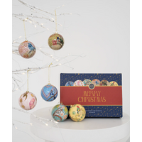 KOH Living Aboriginal Art 6 pack Gift Box Xmas Baubles (8cm) - Dreamtime Symphony (2025 Edition)