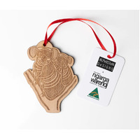 Dancing Wombat (Australia Made) Timber Hanging Xmas Decoration - Goorbil the Koala
