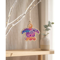 Turtle [Women's Love Story] Timber Xmas Decoration (9cm) - KOH Living Aboriginal Art
