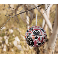 Warlukurlangu Aboriginal Art  Xmas Bauble Tin - Ngapa Jukurrpa - Puyurru