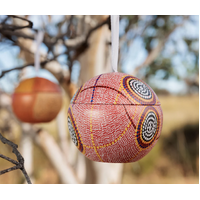 Warlukurlangu Aboriginal Art  Xmas Bauble Tin - Yarla Jukurrpa - Cockatoo Creek