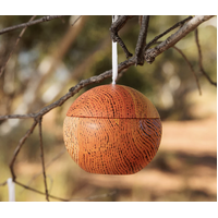 Yarliyil Aboriginal Art  Xmas Bauble Tin - Wangamirr - My Birthplace, Ben River, Argyle Country
