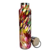 Utopia Aboriginal Art Stainless Steel (750ml) Water Bottle - Leaves
