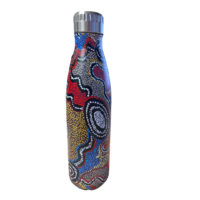 Warlukurlangu Aboriginal Art Stainless Steel Bottle - 500ml - Fire Dreaming
