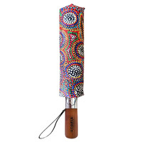 Utopia Aboriginal Art Folding Umbrella - Bush Orange (Atwakeye)