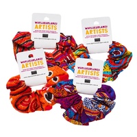 Warlukurlangu Aboriginal design Hair Scrunchy - Bush Carrot Dreaming (Medium)
