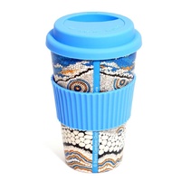 Aboriginal All Natural Bamboo Eco Travel/Coffee Mug (480ml) - Land Meets Sea