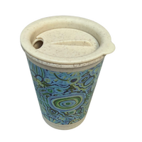 Ngarrindjeri Country Bamboo Lidded Travel Mug (227ml - 8oz) - Better World Art