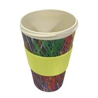 Aboriginal All Natural Bamboo Eco Travel/Coffee Mug (450ml) - Grass Seed Dreaming