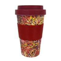 Aboriginal All Natural Bamboo Eco Travel/Coffee Mug (450ml) - Women's Ceremony