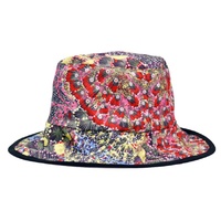 Warrina Aboriginal Art Reversible Bucket Hat - Bush Banana/Fire Dreaming