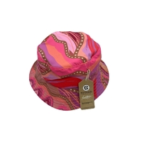 Bunabiri Aboriginal Art Cotton Bucket Hat - Wamin in Bloom (My Country)
