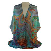 Saretta Aboriginal Art Cotton/Viscose Open Kaftan - Malang (Together) Generations