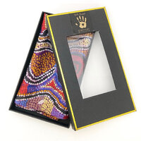 Warlukurlangu Aboriginal Art Giftboxed 100% Silk Scarf - Fire Dreaming