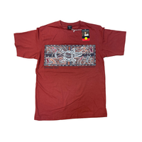 Crocodile Hunt [Rust] - Aboriginal Design T-Shirt [size: Small]