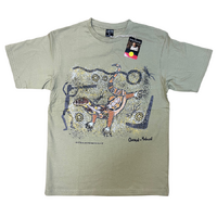 Ganyal (Lizard) [Khaki] - Aboriginal design T-Shirt [size: XLarge]