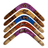 Contemporary Burnt - Skeenarang Booma Handpainted Aboriginal Art Returning 5 Ply Aboriginal Boomerang