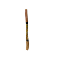 Eucalyptus handpainted (Red Boxwood) Didgeridoo [1.16m] - Lizard (Green/Ochre)