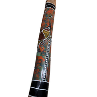 Pink/Green - Brolga Eucalyptus (Grey Box) Handpainted Didgeridoo (1.18m) - Bark Base