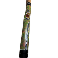 Green/Pink - Lizard Eucalyptus (Grey Box) Handpainted Didgeridoo (1.30m) - Bark Base