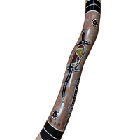 Eucalyptus (Ironbark) handpainted Didgeridoo (1.57m) - Flared End with Lizard