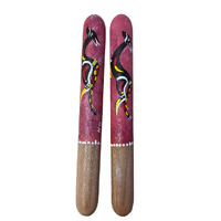 Aboriginal Handmade Handpainted (Spotted Gum) SMALL Music/Clapping Sticks (20cm)