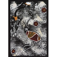 EMU Dance - POSTCARD - Dreamtime Kullilla Aboriginal Art