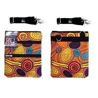 Hogarth Aboriginal Art 3 Zip Canvas Shoulder Bag - Skipping Stones