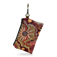 Better World Aboriginal Art Cotton/Canvas Digital Pouch (20cm x 12cm) - Family and Country