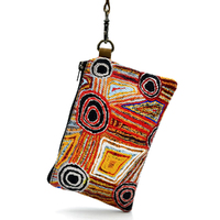 Better World Aboriginal Art Cotton/Canvas Digital Pouch (20cm x 12cm) - Women's Dreaming
