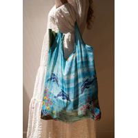 Koh Living Aboriginal Art Recycled Plastic Bottle Shopping Bag - Depths of Dolphins