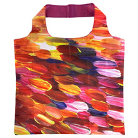 Utopia Aboriginal Art Reusable RECYCLED Folding Shopping Bag - Leaves