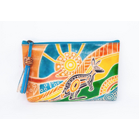 Diwana Dreaming Genuine Leather Small Vanity Case/Purse (18cm x 11cm) - Sunset Kangaroo